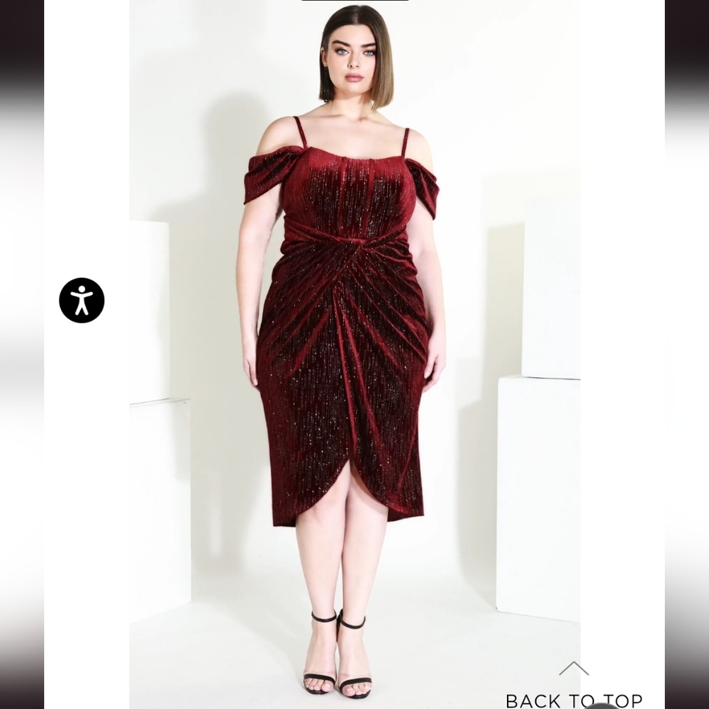 City Chic Sparkling Red Dress